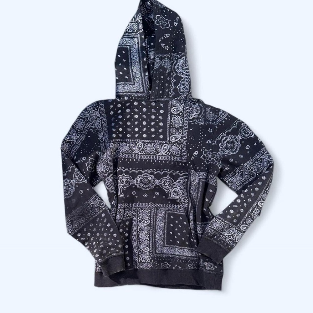 Urban Outfitters Black and White Bandana Hoodie